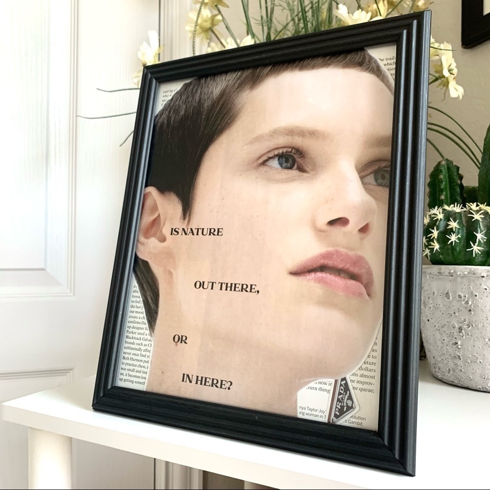Is Nature Within Collage Minimalist Portrait Conceptual Wall Art